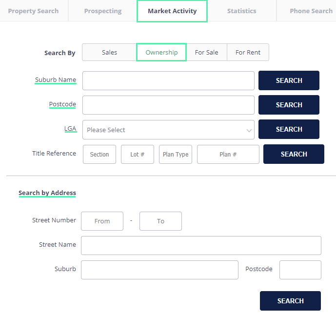 Find the owner of a property Pricefinder