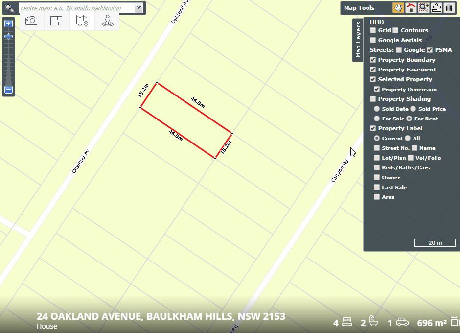 Using Map Tools Pricefinder